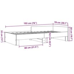 Berkfield Home Restful Bookcase Bed Frame Wax Brown 120x190 cm Small Double Soli in Light Tan - Size: Small Single - thumbnail 9