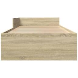 Berkfield Home Restful Bookcase Bed Frame Wax Brown 120x190 cm Small Double Soli in Light Tan - Size: Small Single - thumbnail 5