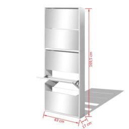 Berkfield Home Shoe Cabinet 5-Layer Mirror White 63x17x169.5 cm - thumbnail 5