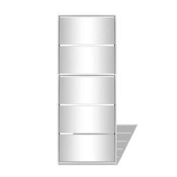 Berkfield Home Shoe Cabinet 5-Layer Mirror White 63x17x169.5 cm - thumbnail 4