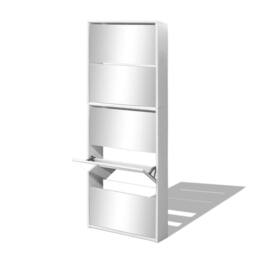 Berkfield Home Shoe Cabinet 5-Layer Mirror White 63x17x169.5 cm - thumbnail 3