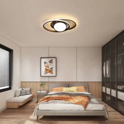 Pheashine Modern LED Ceiling Light, warm light 3000K, 38cm long, Indoor Use 39W in Black - thumbnail 7