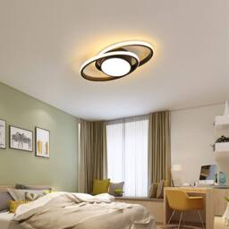 Pheashine Modern LED Ceiling Light, warm light 3000K, 38cm long, Indoor Use 39W in Black - thumbnail 2