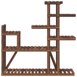 Berkfield Home Elegant Flower Stand 110x25x111 cm Solid Wood Fir in Brown - Size: 110 x 25 x 111 cm - thumbnail 4