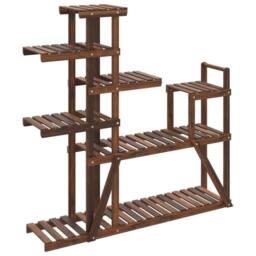 Berkfield Home Elegant Flower Stand 110x25x111 cm Solid Wood Fir in Brown - Size: 110 x 25 x 111 cm - thumbnail 3