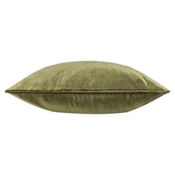 Paoletti Luxe Velvet Piped Cushion in Olive - Size: 55 cm x 55 cm - thumbnail 3