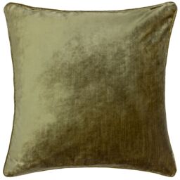 Paoletti Luxe Velvet Piped Cushion in Olive - Size: 55 cm x 55 cm - thumbnail 2