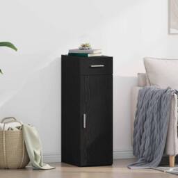 Berkfield Home Sideboard Black Oak 30x42, 5x93 cm Engineered Wood - thumbnail 2