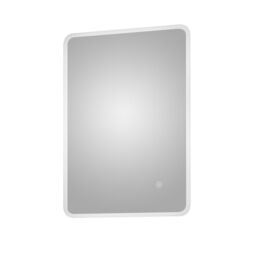 Balterley Soft Square LED Touch Sensor Mirror with Demister, 700x500mm - Chrome in Silver - thumbnail 1