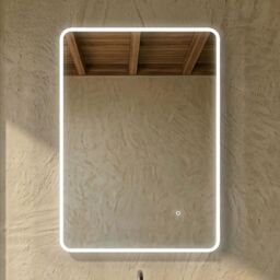 Balterley Soft Square LED Touch Sensor Mirror with Demister, 700x500mm - Chrome in Silver - thumbnail 9