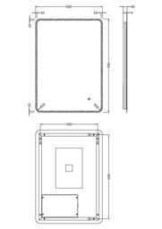 Balterley Soft Square LED Touch Sensor Mirror with Demister, 700x500mm - Chrome in Silver - thumbnail 7