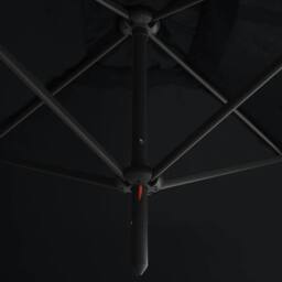 Berkfield Home Double Garden Parasol with Steel Pole Black 600x300 cm - thumbnail 5