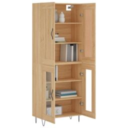 Berkfield Home Highboard Sonoma Oak 69.5x34x180 cm Engineered Wood in Brown - thumbnail 3