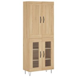 Berkfield Home Highboard Sonoma Oak 69.5x34x180 cm Engineered Wood in Brown - thumbnail 2