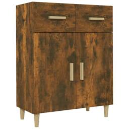 Berkfield Home Sideboard Smoked Oak 69.5x34x90 cm Engineered Wood in Brown - thumbnail 3