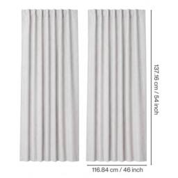 Marlow 100% Blackout Curtains for Bedroom Living Room Thermal Insulated in Natural White - Size: 213 cm width x 132 cm drop - thumbnail 4
