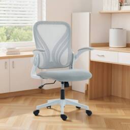FORGEVIO Office Chair, Mesh Desk Chair with Foldable Backrest, Flip-up in Grey - thumbnail 6