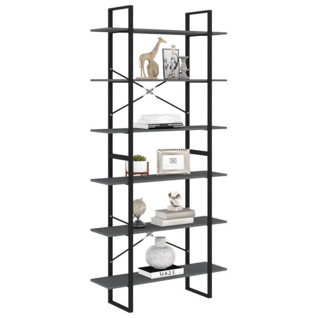 Berkfield Home High Cabinet Grey 100x30x210 cm Solid Pine Wood - Size: 100 x 30 x 210 cm - image 1