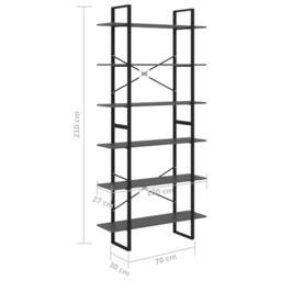 Berkfield Home High Cabinet Grey 100x30x210 cm Solid Pine Wood - Size: 100 x 30 x 210 cm - thumbnail 8
