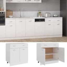 Berkfield Home Durable Drawer Bottom Cabinet White 80x46x81.5 cm Engineered Wood - thumbnail 3