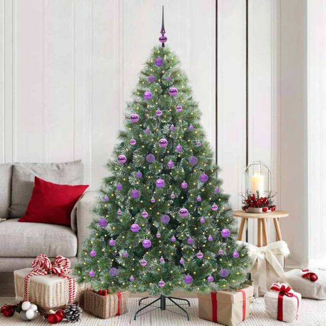 Berkfield Home Artificial Christmas Tree with 300 LEDs Green 180 cm PE & PVC - image 1
