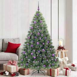 Berkfield Home Artificial Christmas Tree with 300 LEDs Green 180 cm PE & PVC - thumbnail 1