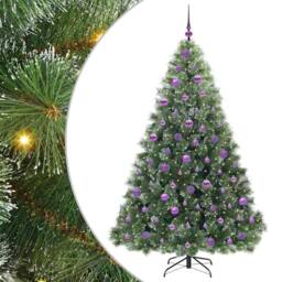 Berkfield Home Artificial Christmas Tree with 300 LEDs Green 180 cm PE & PVC - thumbnail 2