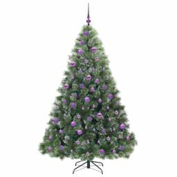 Berkfield Home Artificial Christmas Tree with 300 LEDs Green 180 cm PE & PVC - thumbnail 4