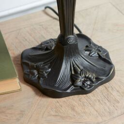 Loops Tiffany Glass Table Lamp Light Dark Bronze & Cream Red Dragonfly Shade i00188 in Clear - thumbnail 4