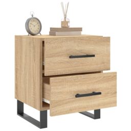 Berkfield Home Bedside Cabinets 2 pcs Sonoma Oak 40x35x47.5 cm Engineered Wood in Brown - thumbnail 4