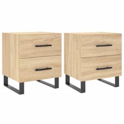 Berkfield Home Bedside Cabinets 2 pcs Sonoma Oak 40x35x47.5 cm Engineered Wood in Brown - thumbnail 2
