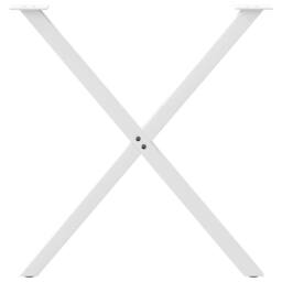 Berkfield Home Dining Table Legs X-Shaped 2 pcs White 80x(72-73) cm Steel - thumbnail 5