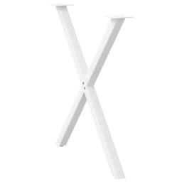 Berkfield Home Dining Table Legs X-Shaped 2 pcs White 80x(72-73) cm Steel - thumbnail 4