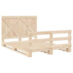 Berkfield Home Beautiful Bed Frame without Mattress with Headboard 160x200 cm So in Light Brown - thumbnail 1