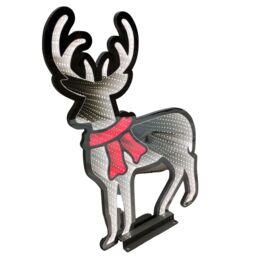 Samuel Alexander 60cm LED Standing Reindeer Infinity Christmas Decoration with Metal Base in White - thumbnail 4