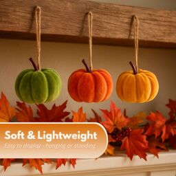 Marco Paul Pack of 7 Autumn Mini Pumpkin Decorations Halloween Décor 8cm in Orange - thumbnail 8