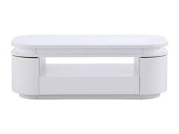 Vente-unique 4 - Door, 1 - Drawer Coffee Table With Leds In MDF - White Lacquer - thumbnail 2