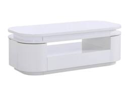 Vente-unique 4 - Door, 1 - Drawer Coffee Table With Leds In MDF - White Lacquer - thumbnail 6