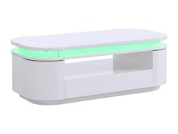 Vente-unique 4 - Door, 1 - Drawer Coffee Table With Leds In MDF - White Lacquer - thumbnail 8