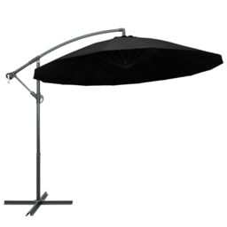 Berkfield Home Hanging Parasol Black 3 m Aluminium Pole