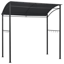 Berkfield Home BBQ Gazebo 215x150x220 cm Anthracite Steel in Black - Size: 215 x 150 x 220 cm - thumbnail 2