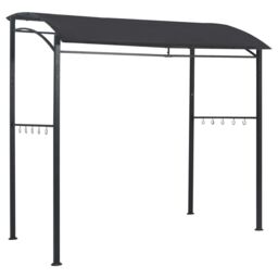 Berkfield Home BBQ Gazebo 215x150x220 cm Anthracite Steel in Black - Size: 215 x 150 x 220 cm - thumbnail 3