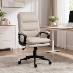 STILVORA Office Chair with Adjustable Height & Swivel Wheels in Light Grey - thumbnail 1
