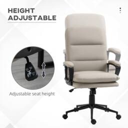 STILVORA Office Chair with Adjustable Height & Swivel Wheels in Light Grey - thumbnail 6