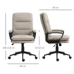 STILVORA Office Chair with Adjustable Height & Swivel Wheels in Light Grey - thumbnail 3
