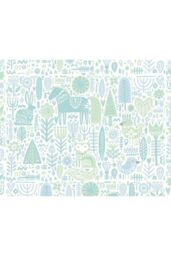 Origin Murals Scandi Forest Animals Wall Mural in Teal - Size: W300 cm x H240 cm - thumbnail 2