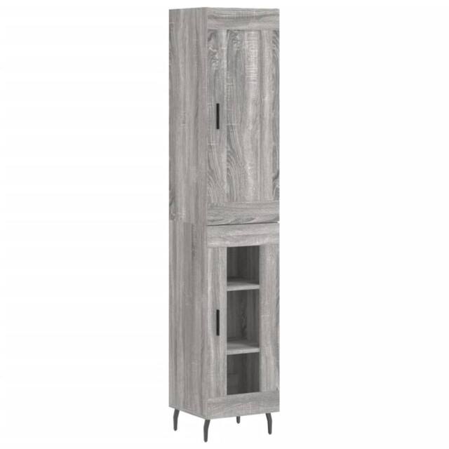Berkfield Home Highboard Grey Sonoma 34.5x34x180 cm Engineered Wood - image 1