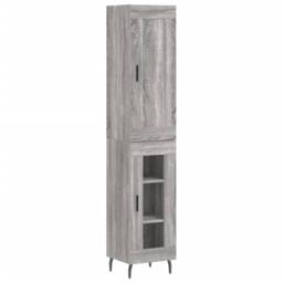 Berkfield Home Highboard Grey Sonoma 34.5x34x180 cm Engineered Wood - thumbnail 1