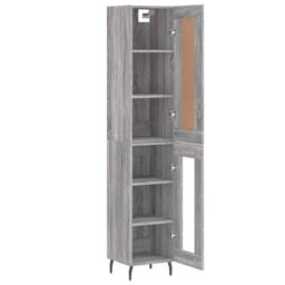Berkfield Home Highboard Grey Sonoma 34.5x34x180 cm Engineered Wood - thumbnail 4