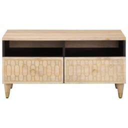 Berkfield Home Coffee Table 80x54x40 cm Solid Wood Mango in Light Tan - Size: 80 x 54 x 40 cm - thumbnail 3